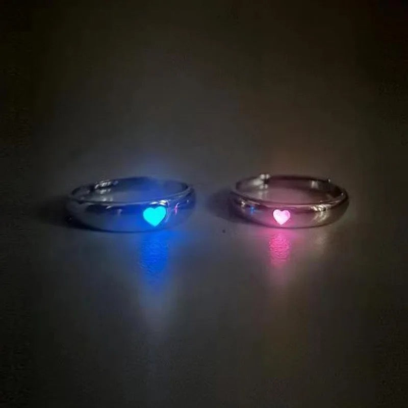 Heart Glow Couple Rings