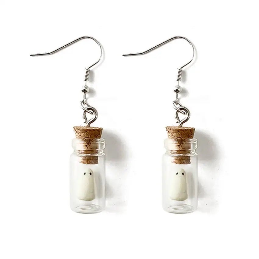 Ghost in a Bottle Earrings *glows*