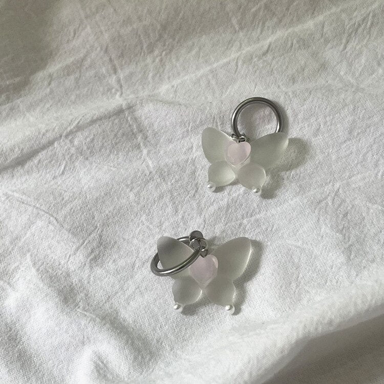 Sweet Pink Butterfly Earrings