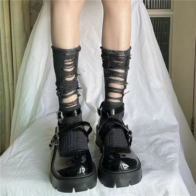Gothic Ripped Punk Socks