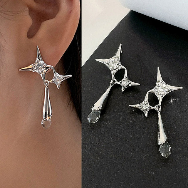 Rhinestone Cross Earrings