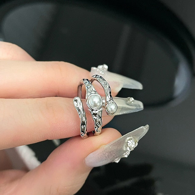 White Moonstone Rings