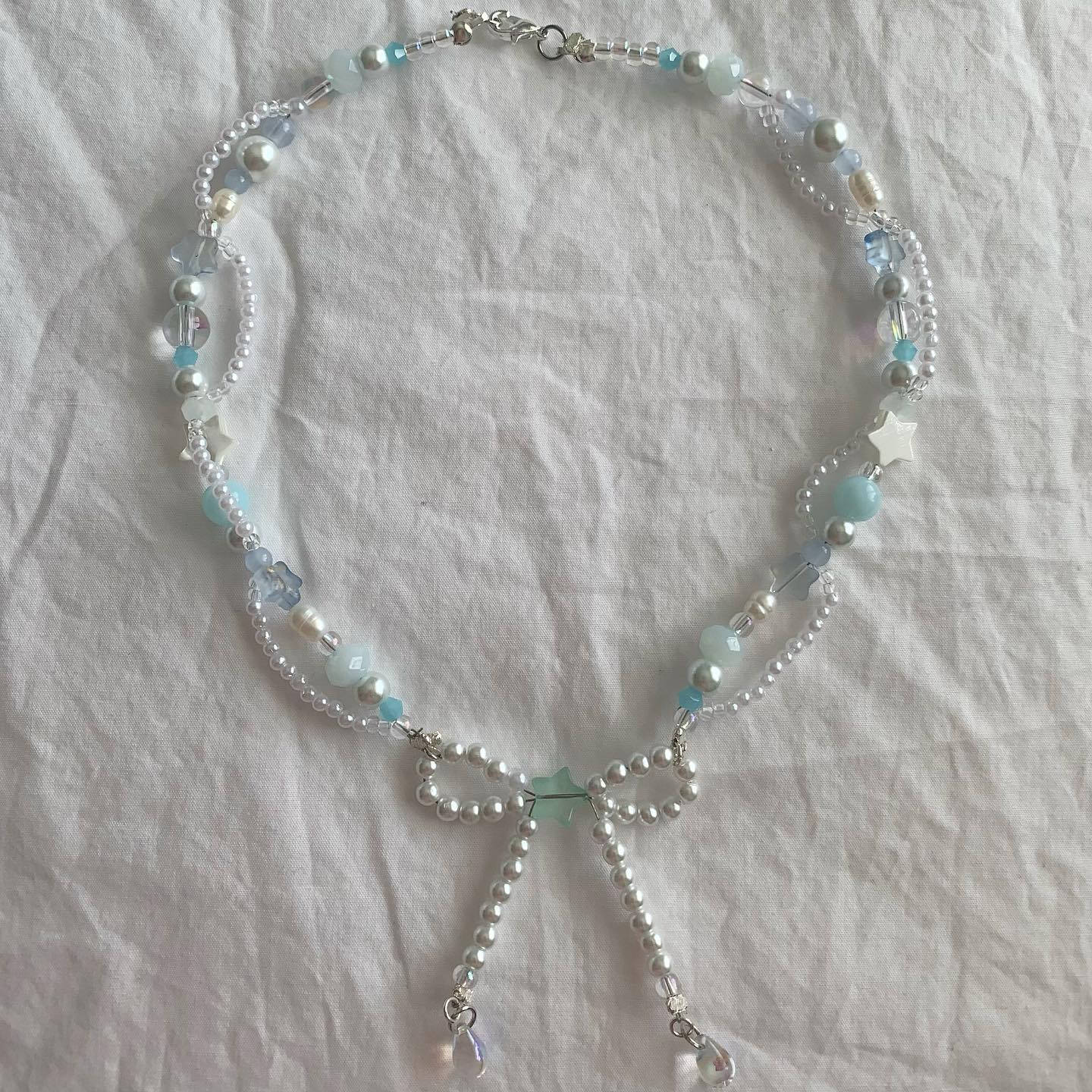 Cotton Candy Bow Necklace