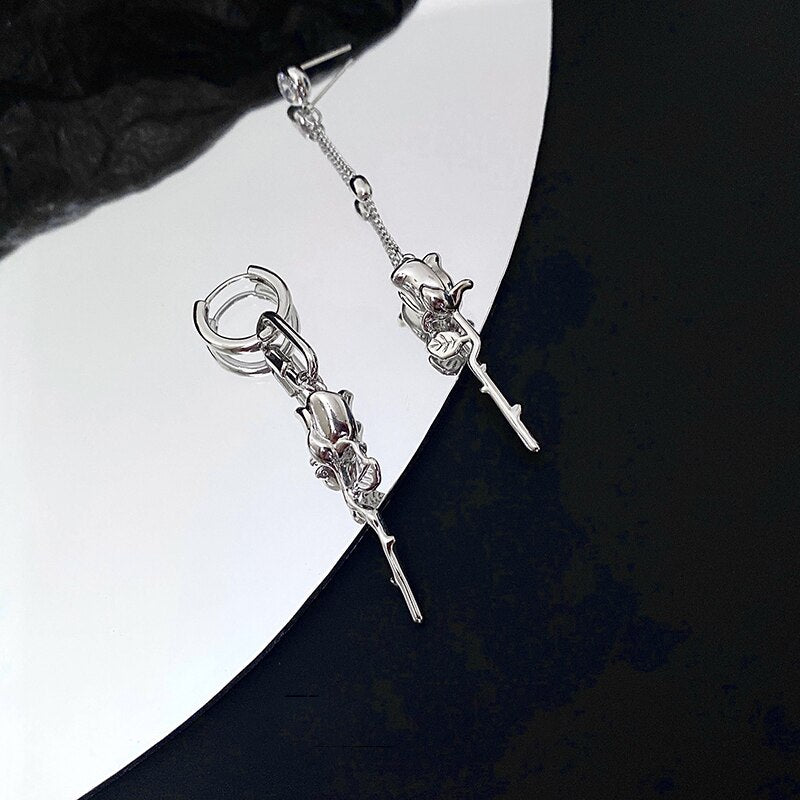 Retro Rose Drop Earrings