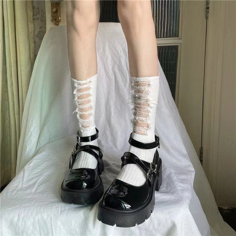 Gothic Ripped Punk Socks