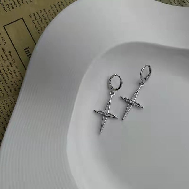 Rhinestone Cross Earrings