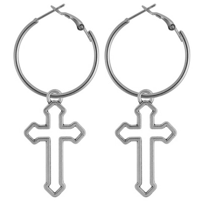 Rhinestone Cross Earrings