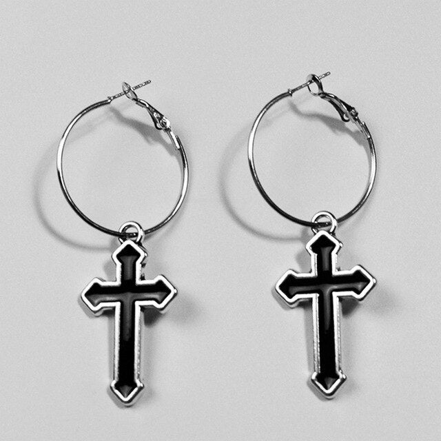 Rhinestone Cross Earrings