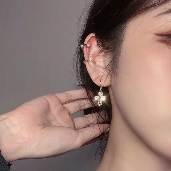 Vintage Metal Cross Earrings