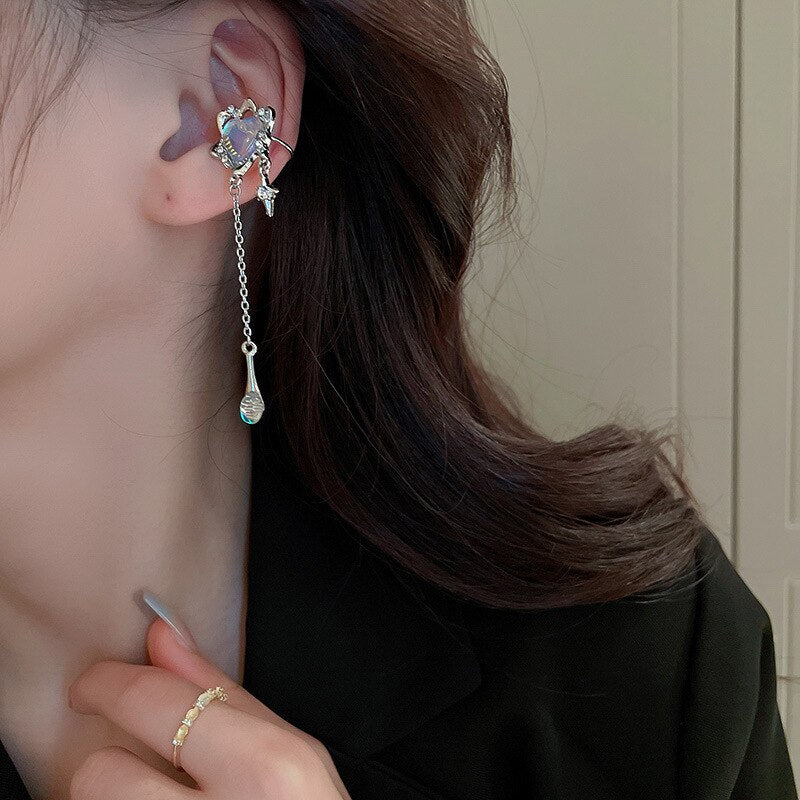 Moonstone Heart Earring