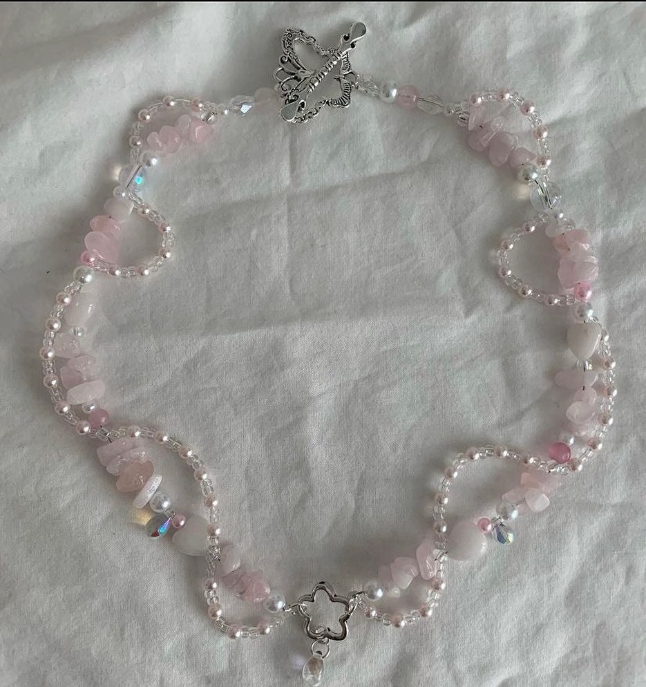 Cotton Candy Bow Necklace