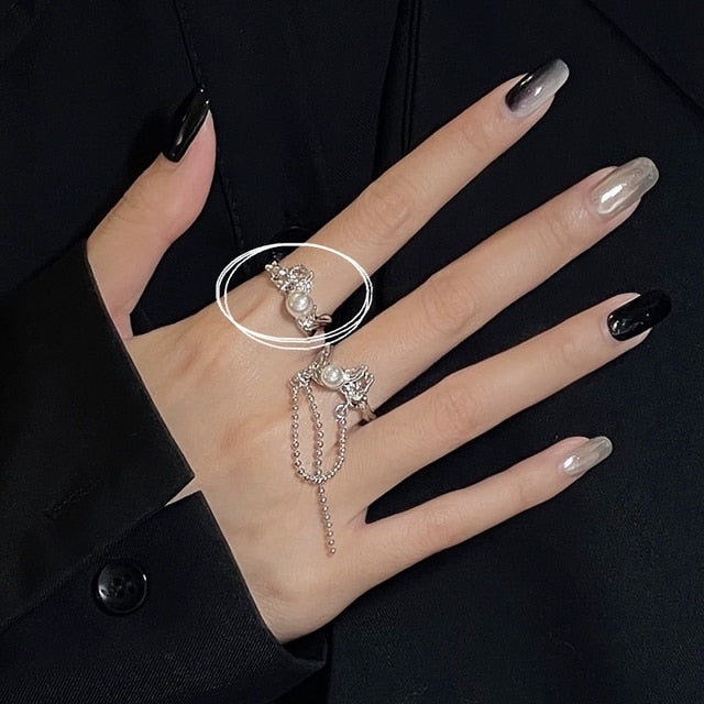 White Moonstone Rings