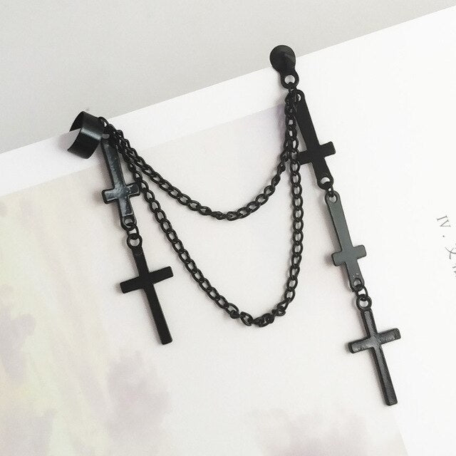 Rhinestone Cross Earrings