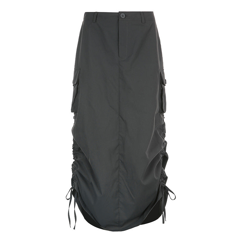 Low Rise Cargo Maxi Skirt