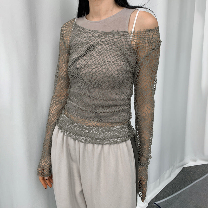 Mesh Long Sleeve Top