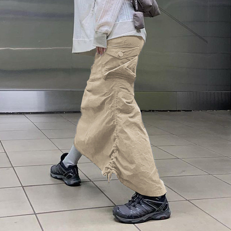 Low Rise Cargo Maxi Skirt