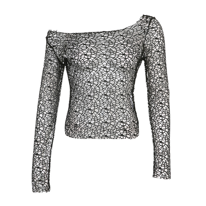Mesh Long Sleeve Top