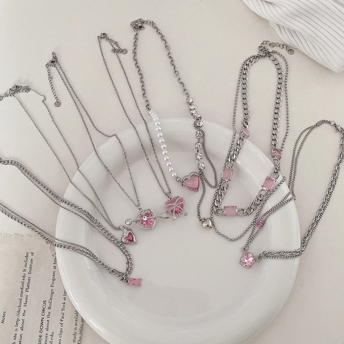 Rose Crystal Necklace Collection