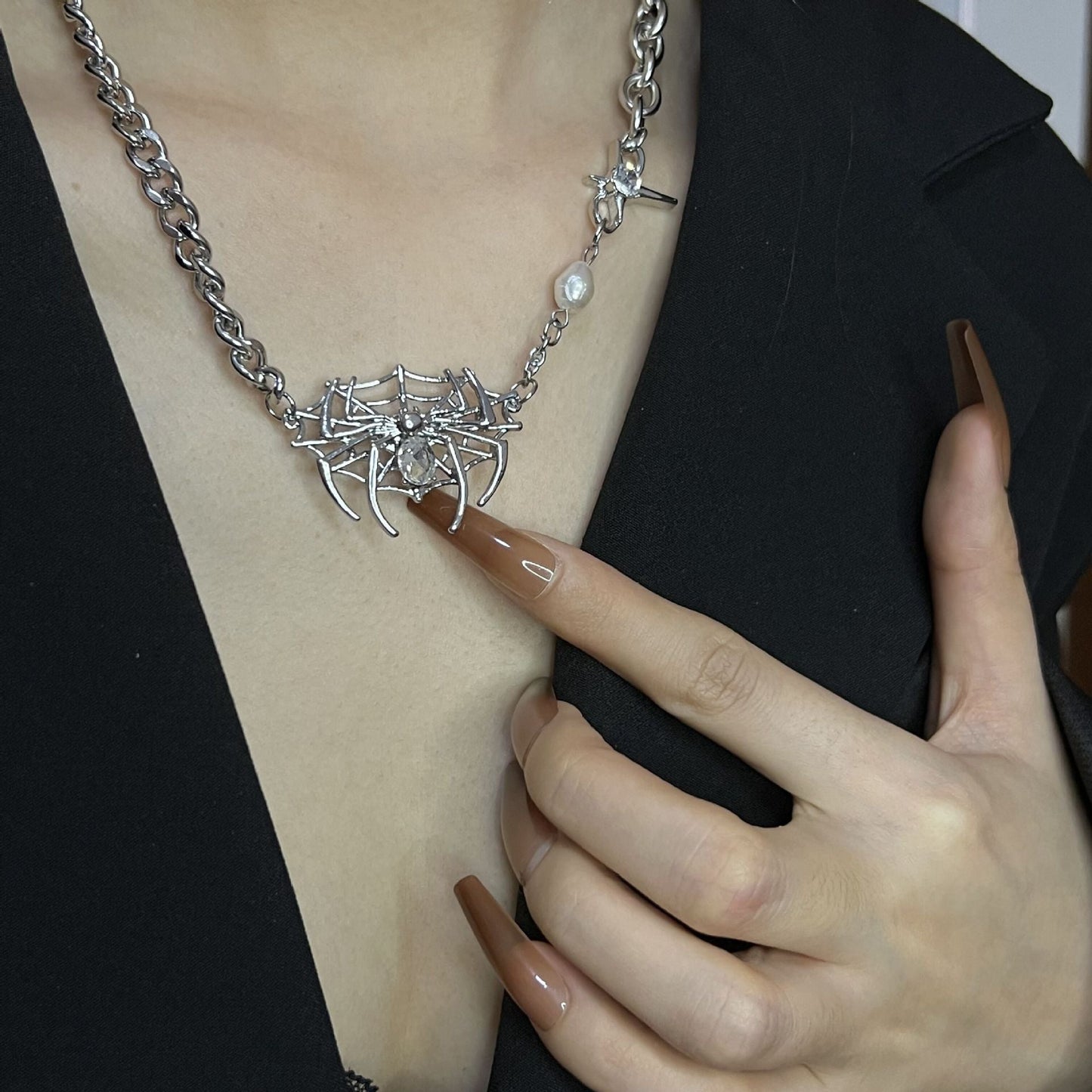 Metal Spider Necklace
