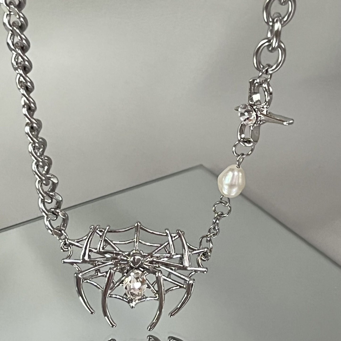 Metal Spider Necklace