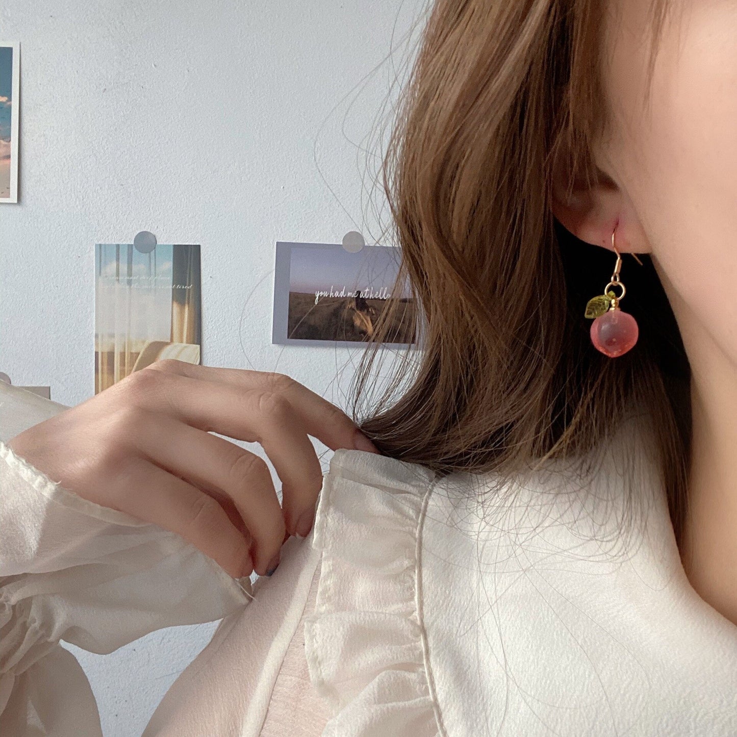 French Peach Earrings