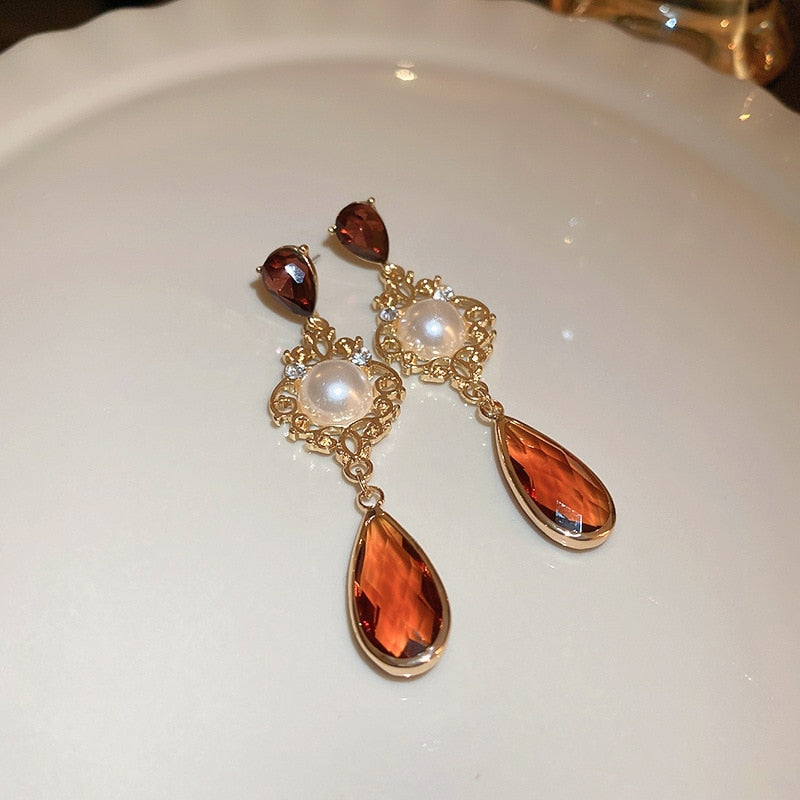 Topaz Pearl Earrings