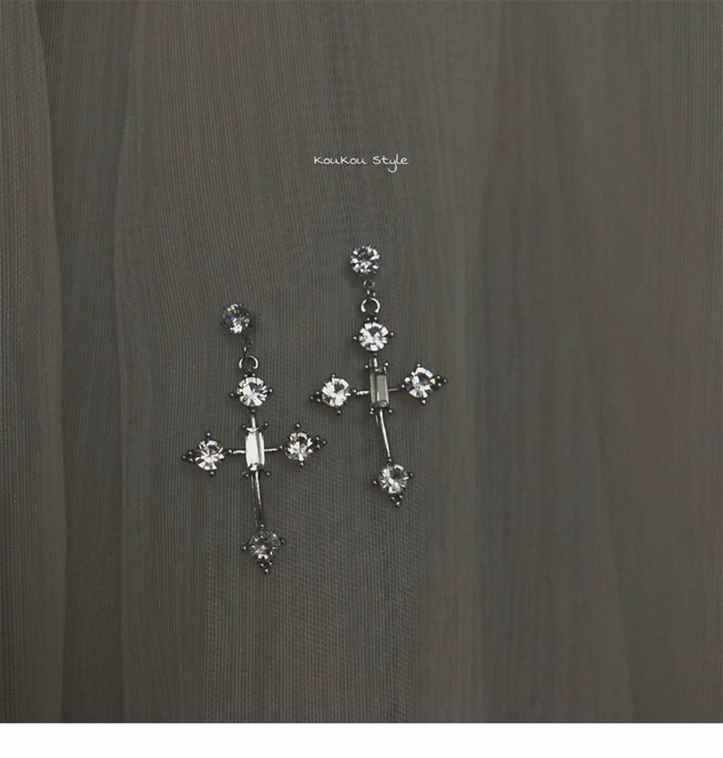 Rhinestone Cross Earrings