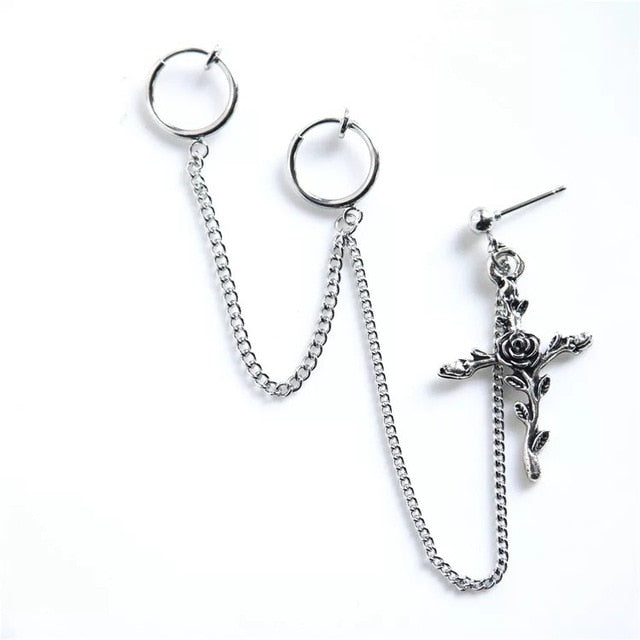 Rhinestone Cross Earrings