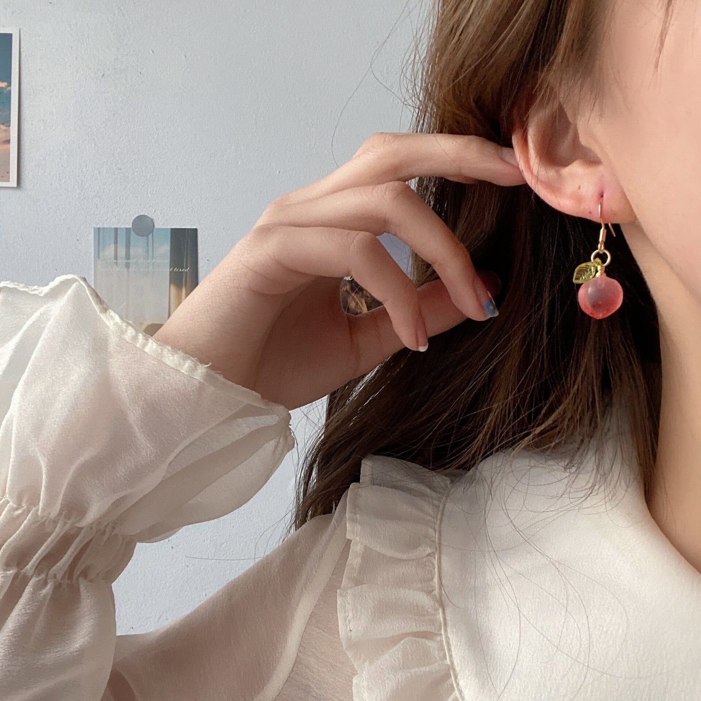 French Peach Earrings
