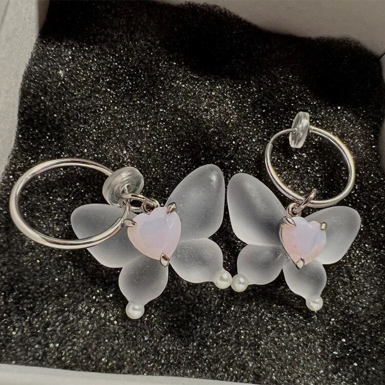 Sweet Pink Butterfly Earrings