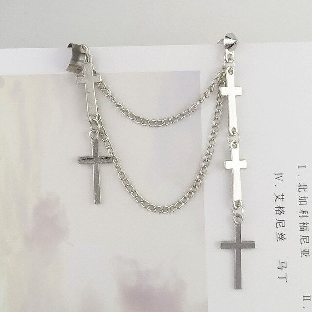 Rhinestone Cross Earrings