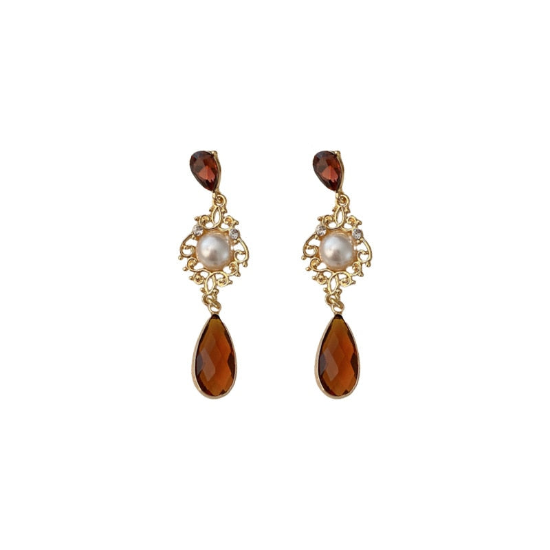 Topaz Pearl Earrings