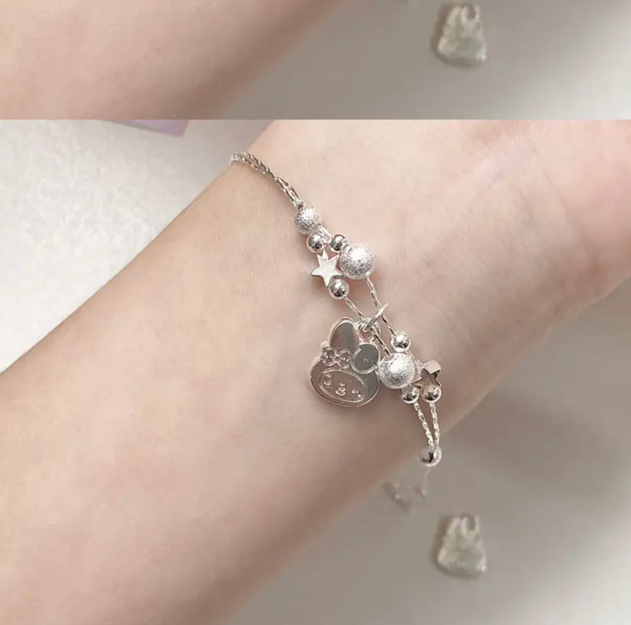 Silver Kawaii Friends Bracelet