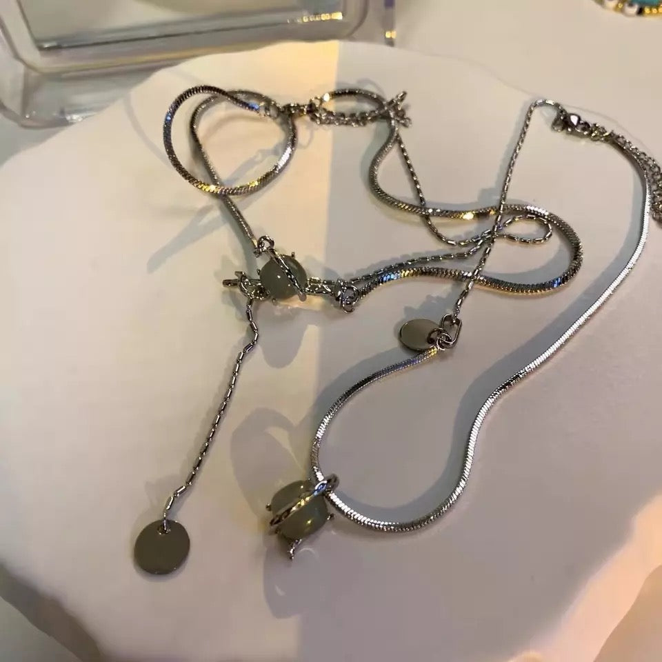 Jade Double Drop Necklace