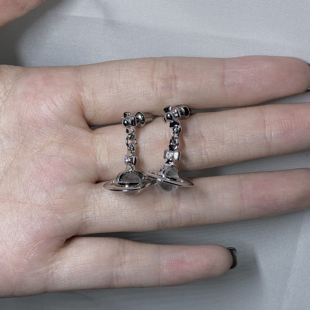 Silver Planet Earrings