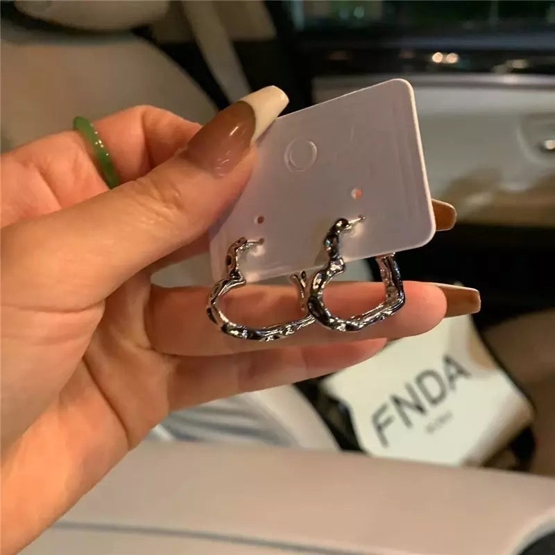 Melted Heart Hoop Earrings