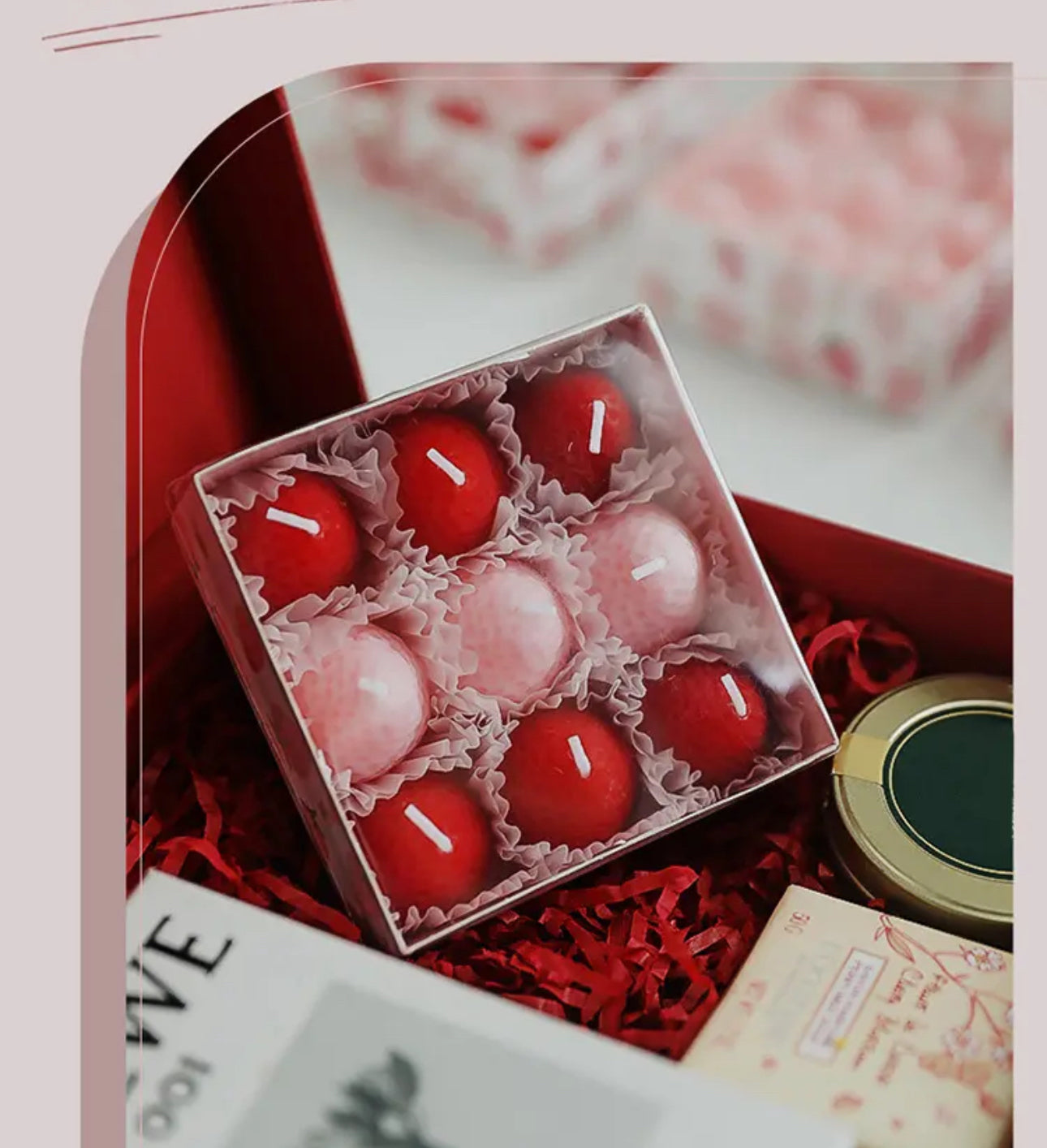 9pc Strawberry Candles (mix color)