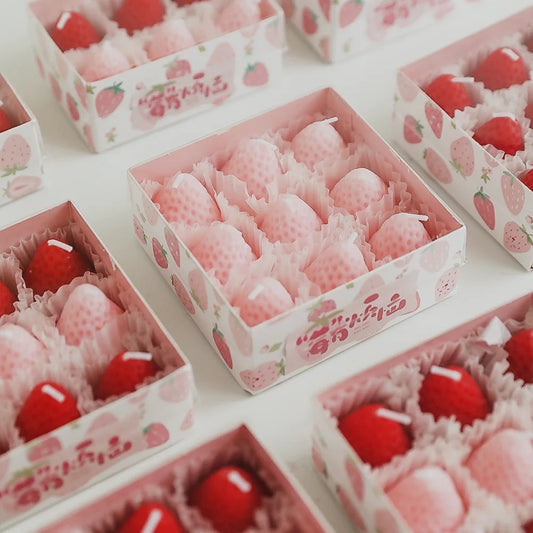 9pc Strawberry Candles (mix color)