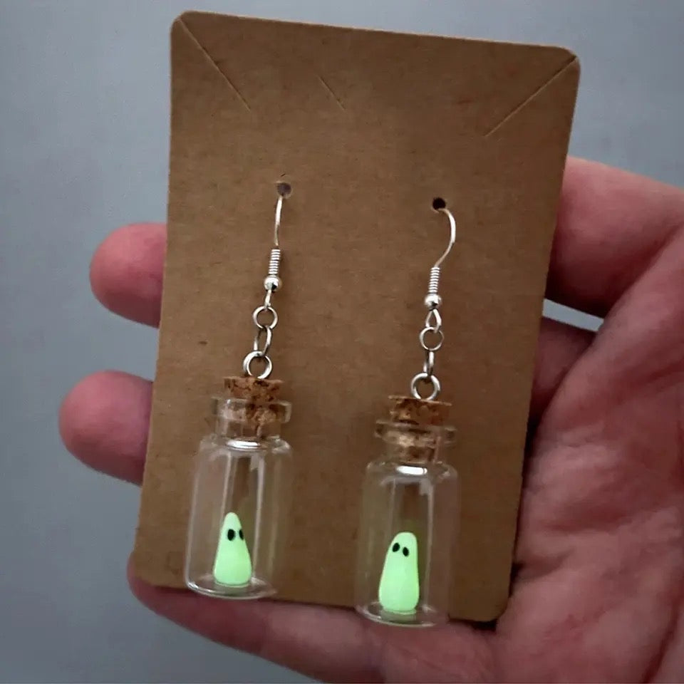Ghost in a Bottle Earrings *glows*