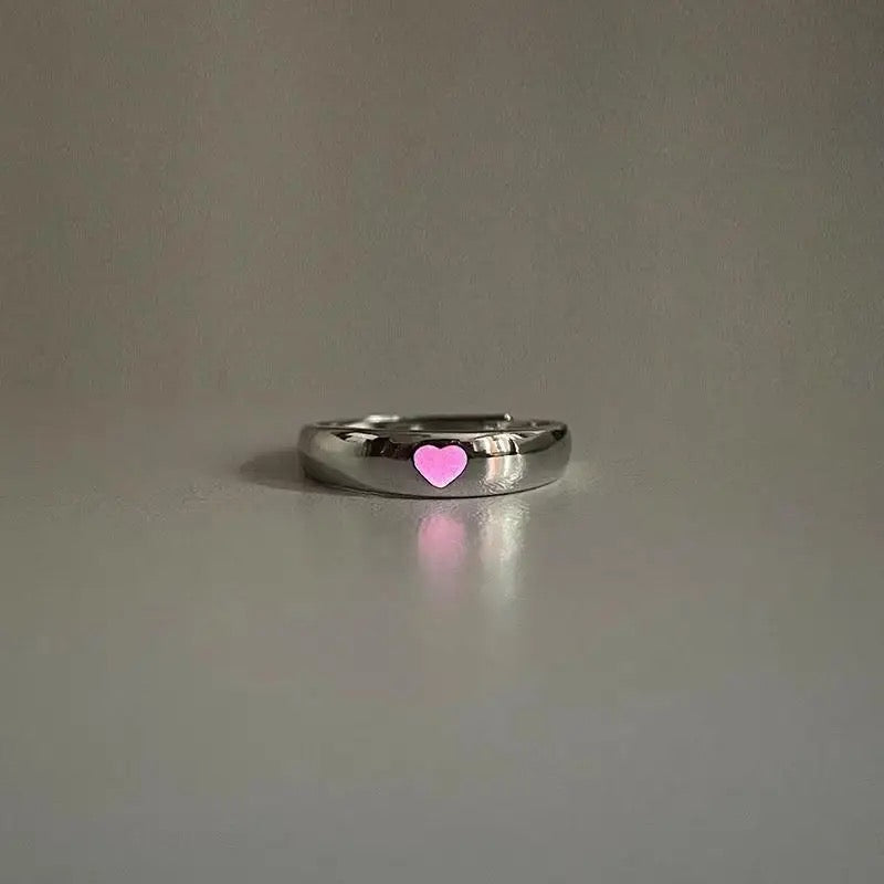 Heart Glow Couple Rings