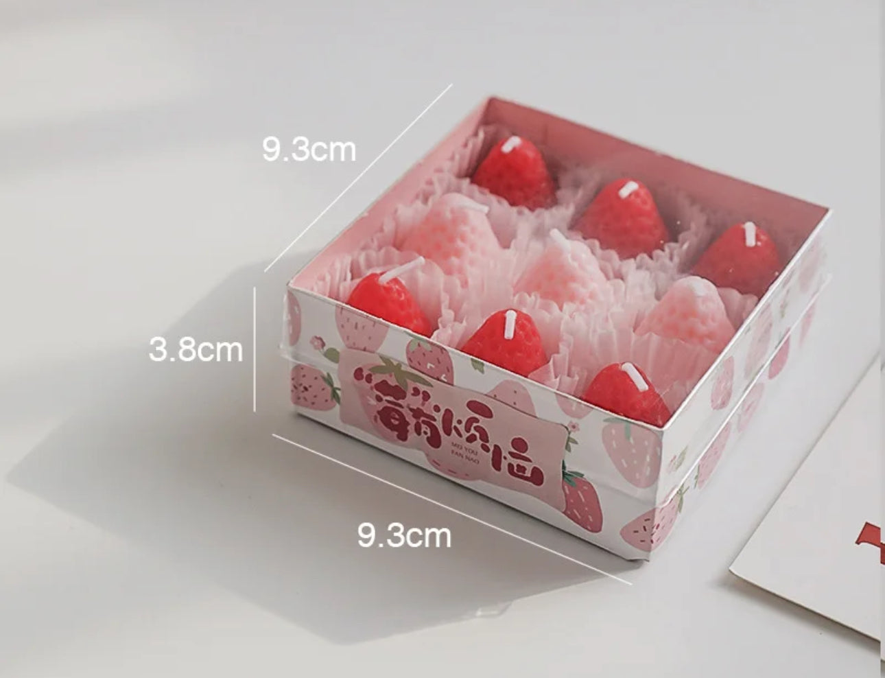 9pc Strawberry Candles (mix color)