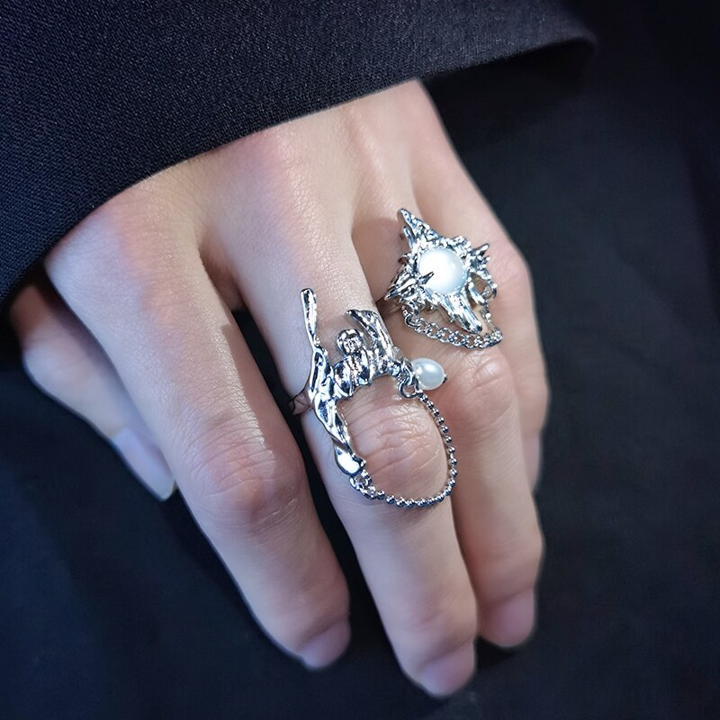 White Moonstone Rings