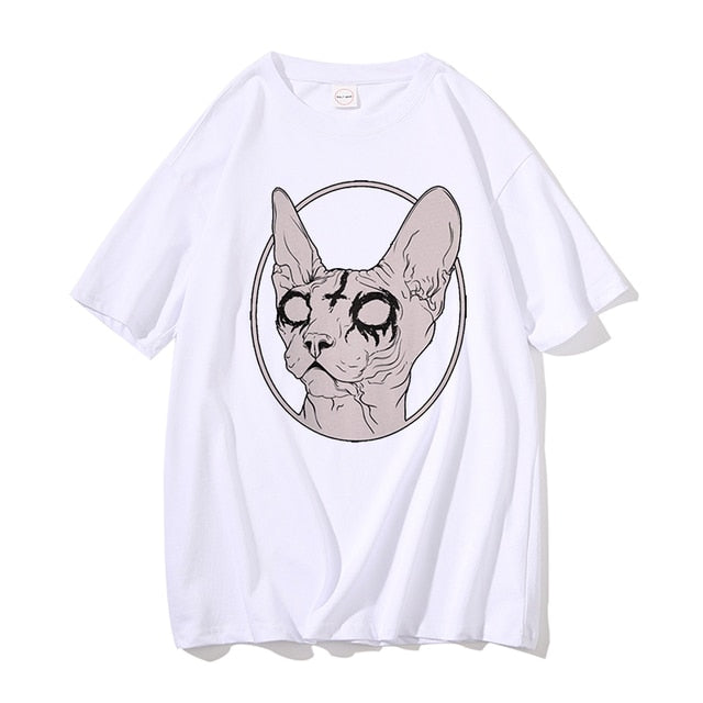 Death Metal Sphynx Cat Oversize Tee