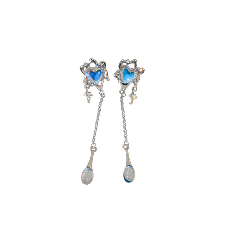 Moonstone Heart Earring
