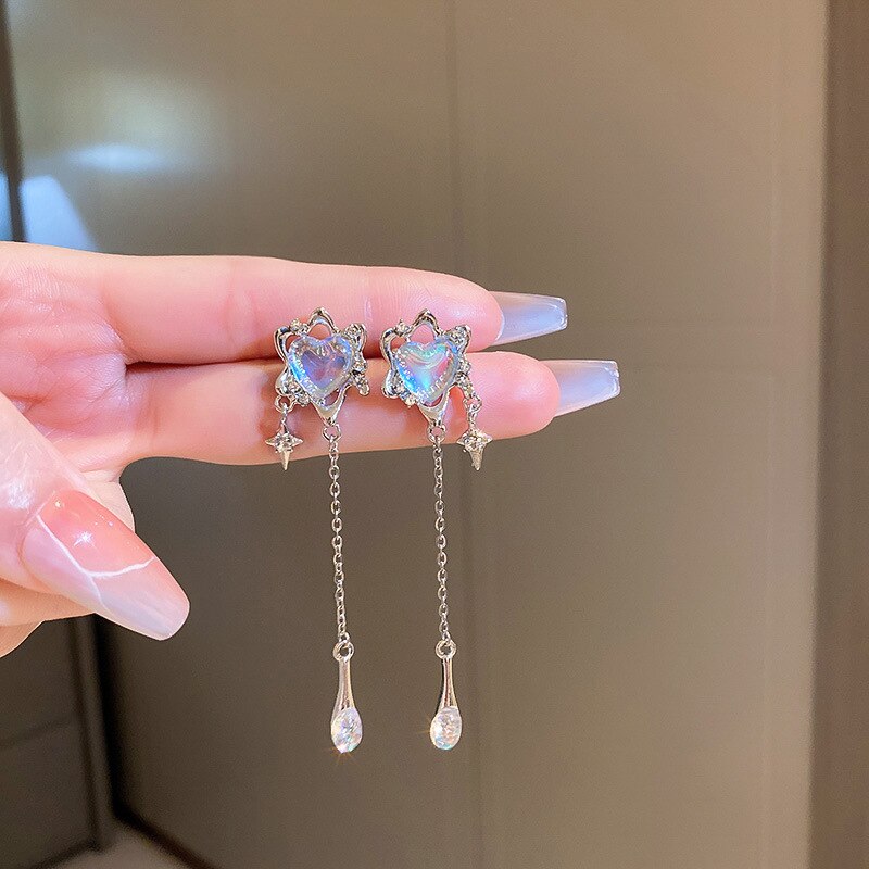 Moonstone Heart Earring