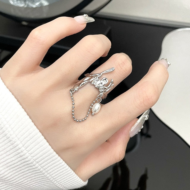White Moonstone Rings