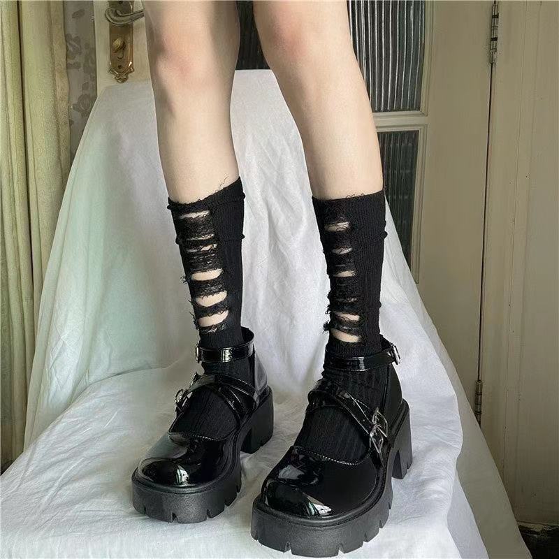 Gothic Ripped Punk Socks
