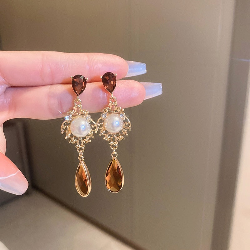 Topaz Pearl Earrings