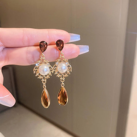 Topaz Pearl Earrings