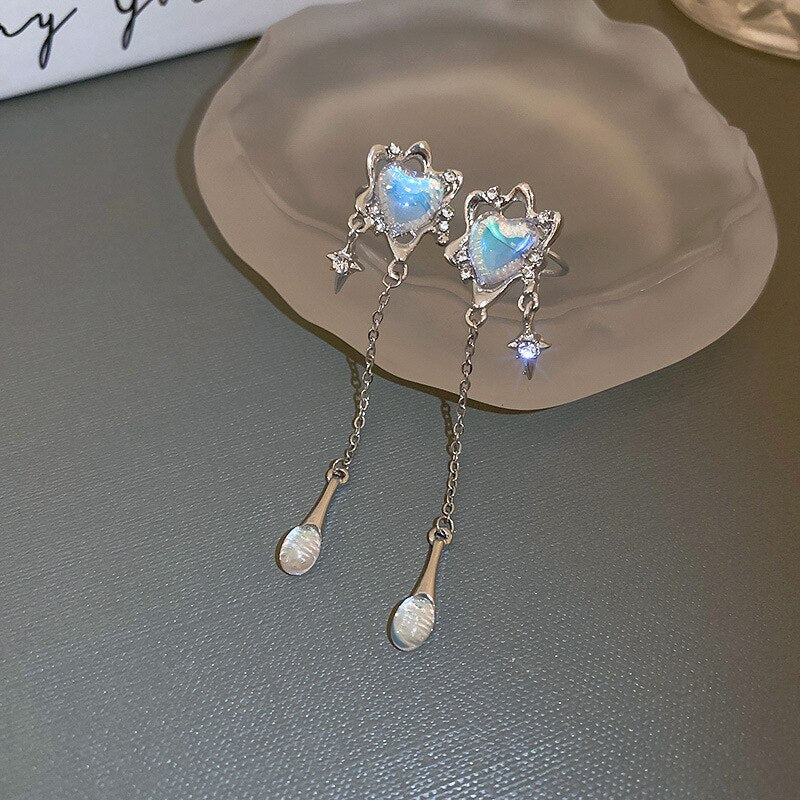 Moonstone Heart Earring